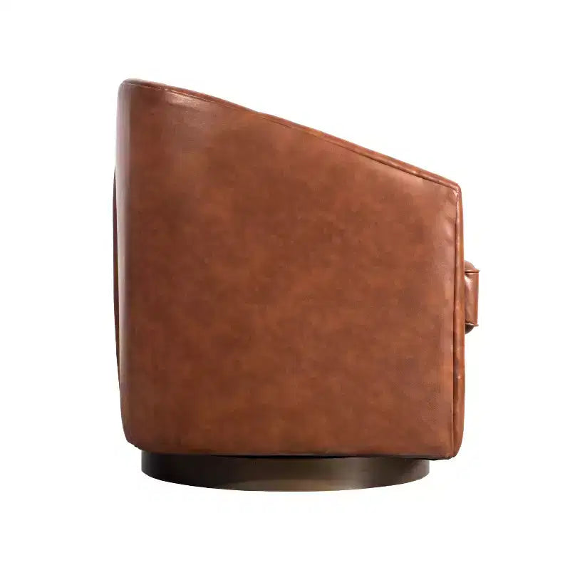 Fauteuil à dossier en tonneau commercial de style club Flash Furniture Dean avec base pivotante en métal à 360 degrés et accoudoirs inclinés