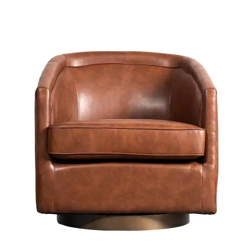Fauteuil à dossier en tonneau commercial de style club Flash Furniture Dean avec base pivotante en métal à 360 degrés et accoudoirs inclinés