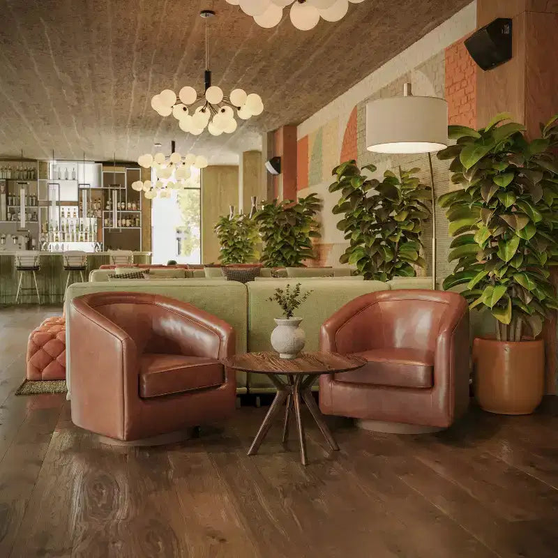 Fauteuil à dossier en tonneau commercial de style club Flash Furniture Dean avec base pivotante en métal à 360 degrés et accoudoirs inclinés