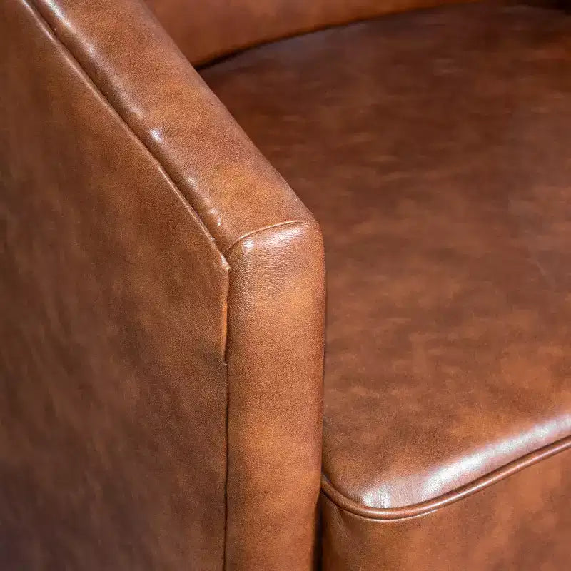 Fauteuil à dossier en tonneau commercial de style club Flash Furniture Dean avec base pivotante en métal à 360 degrés et accoudoirs inclinés