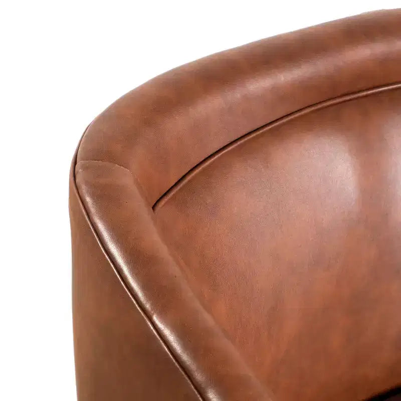 Fauteuil à dossier en tonneau commercial de style club Flash Furniture Dean avec base pivotante en métal à 360 degrés et accoudoirs inclinés