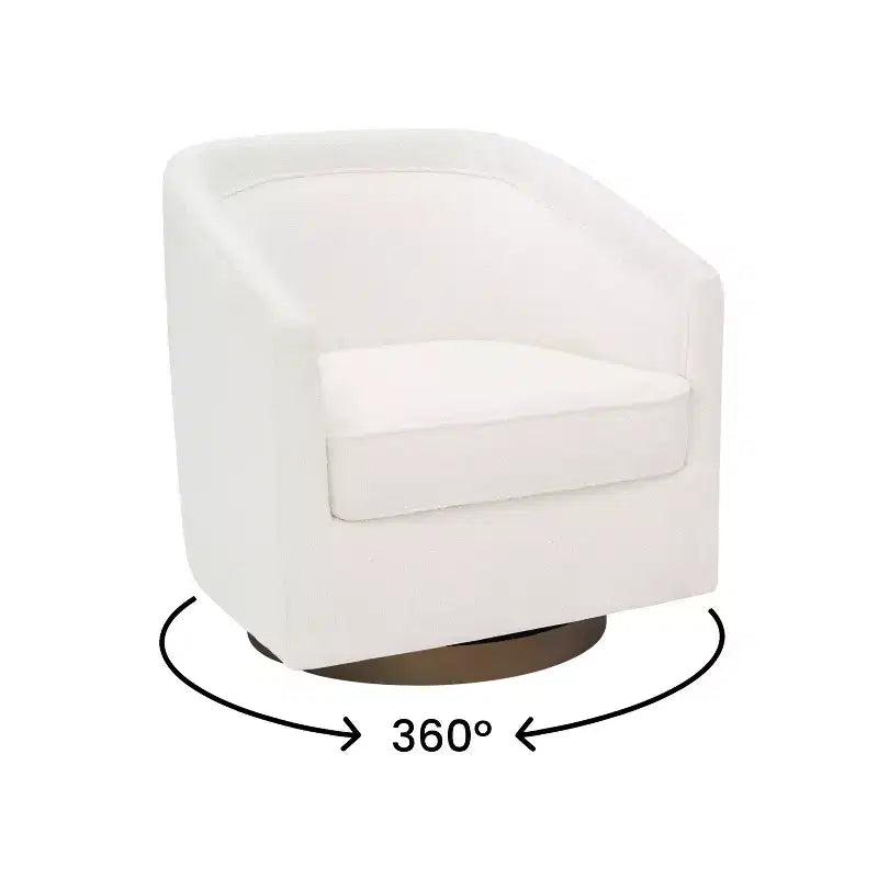 Fauteuil à dossier en tonneau commercial de style club Flash Furniture Dean avec base pivotante en métal à 360 degrés et accoudoirs inclinés