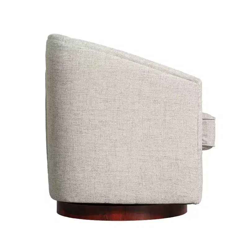 Emma and Oliver Club Style Barrel Accent Chair with 360 Degree Swivel Base and Sloped Armrests