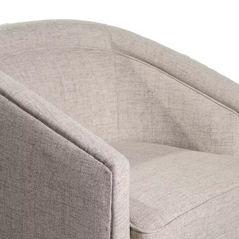 Emma and Oliver Club Style Barrel Accent Chair with 360 Degree Swivel Base and Sloped Armrests
