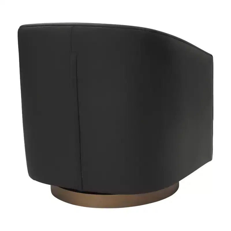 Emma and Oliver Club Style Barrel Accent Chair with 360 Degree Swivel Base and Sloped Armrests