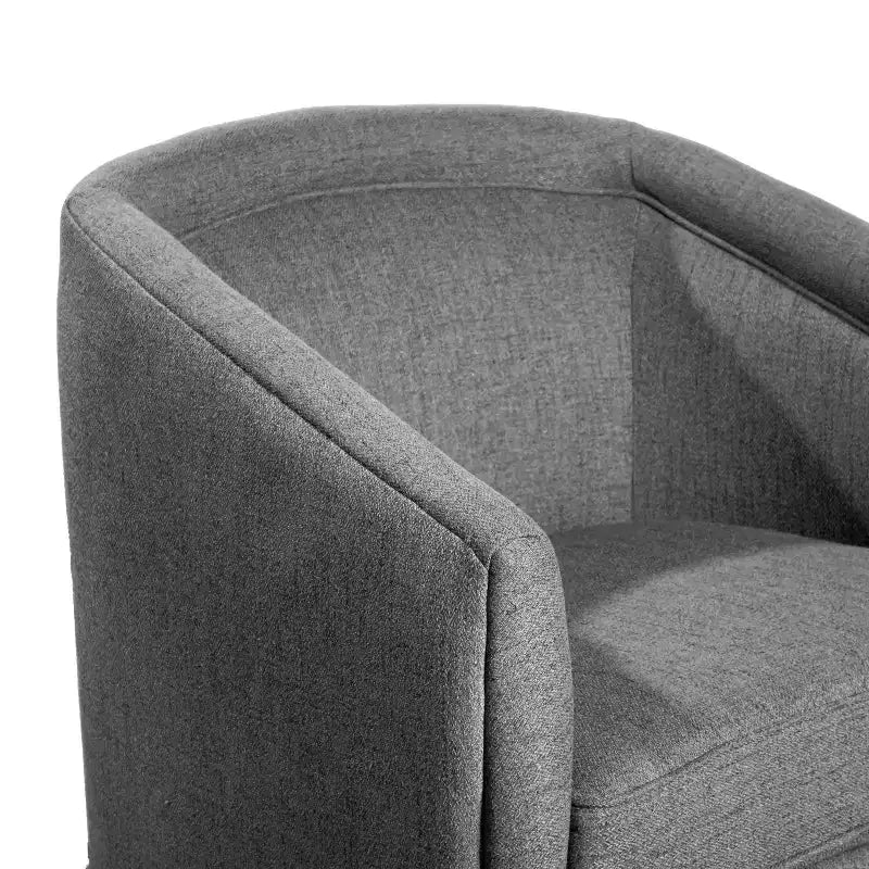 Emma and Oliver Club Style Barrel Accent Chair with 360 Degree Swivel Base and Sloped Armrests