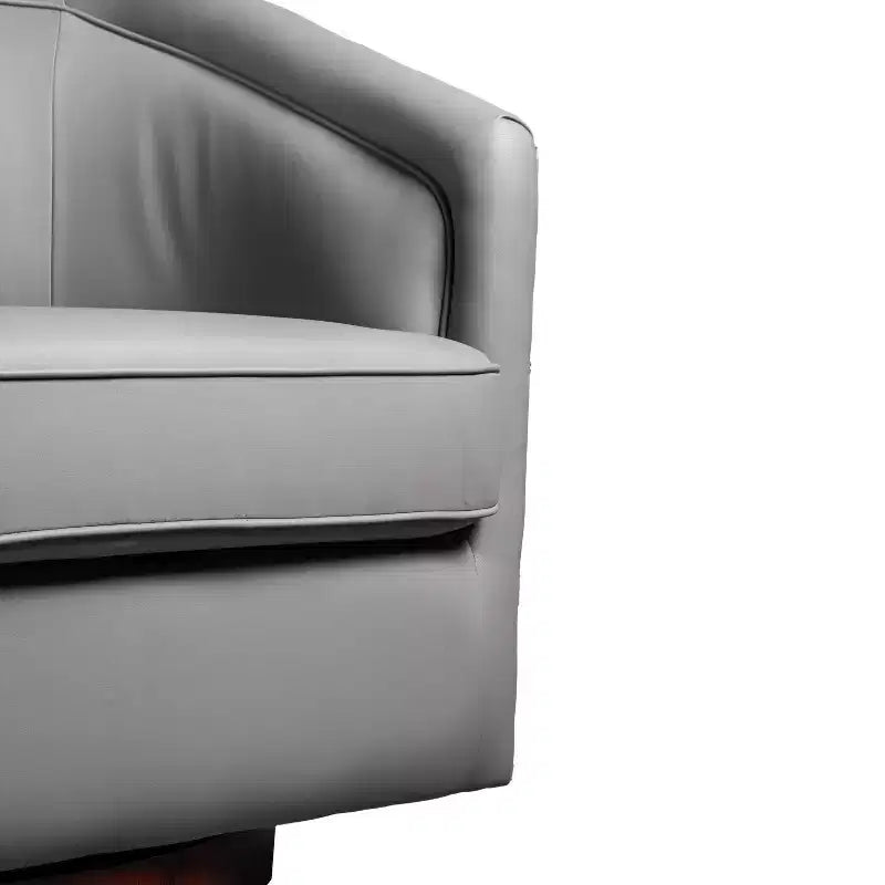 Emma and Oliver Club Style Barrel Accent Chair with 360 Degree Swivel Base and Sloped Armrests