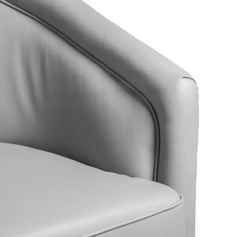 Emma and Oliver Club Style Barrel Accent Chair with 360 Degree Swivel Base and Sloped Armrests