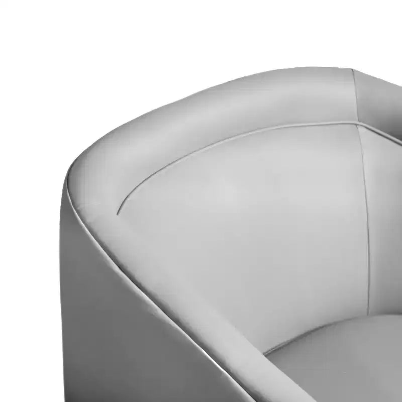 Emma and Oliver Club Style Barrel Accent Chair with 360 Degree Swivel Base and Sloped Armrests