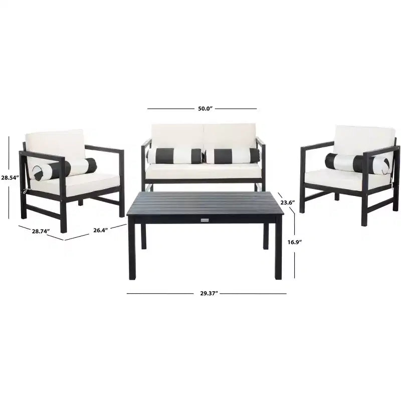 Montez Ensemble de Patio 4 Pièces - Intérieur/Extérieur - PAT7030 - Safavieh