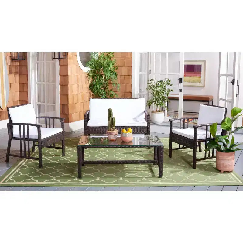 Ensemble de salon Reslor 4 pièces - Intérieur/Extérieur - PAT7713 - Safavieh