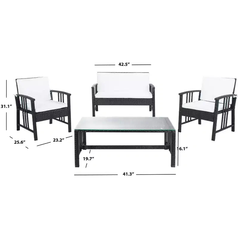 Ensemble de salon Reslor 4 pièces - Intérieur/Extérieur - PAT7713 - Safavieh