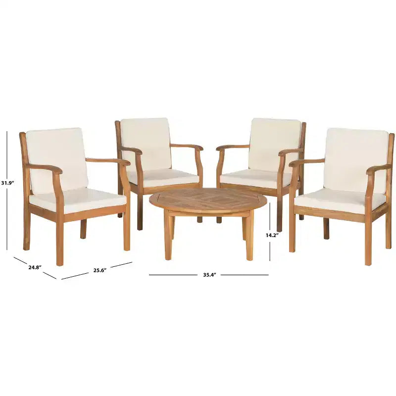 Salon de café Colfax 5 pièces pour terrasse - Intérieur/Extérieur - PAT6719 - Safavieh