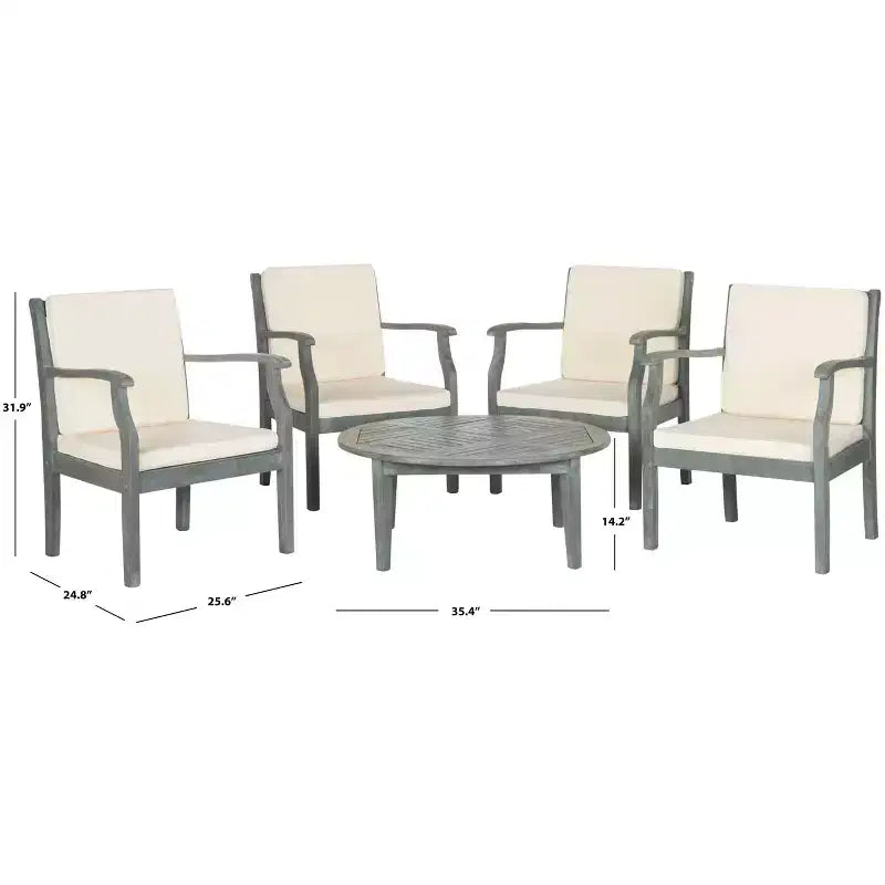 Salon de café Colfax 5 pièces pour terrasse - Intérieur/Extérieur - PAT6719 - Safavieh