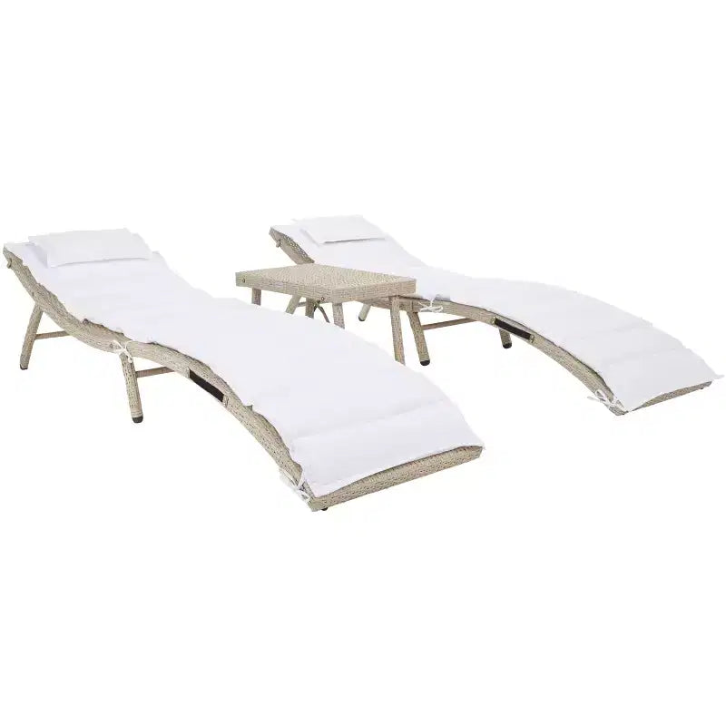 Ensemble de 3 chaises longues Carew - Intérieur/Extérieur - PAT7720 - Safavieh