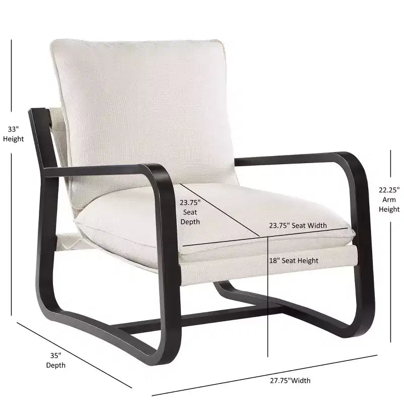 Comfort Pointe Barcelona Sling Chair Fabric with Metal Frame