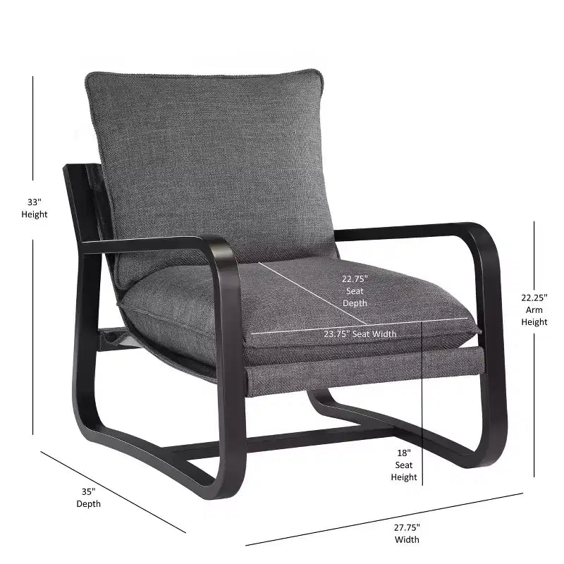 Comfort Pointe Barcelona Sling Chair Fabric with Metal Frame