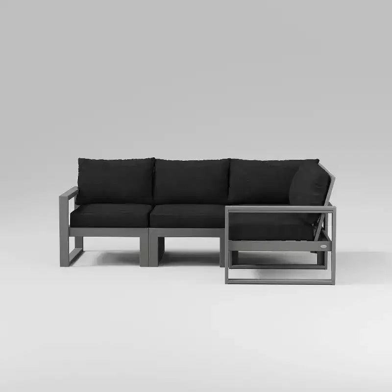 POLYWOOD Canapé sectionnel d'extérieur modulable 4 pièces EDGE avec assise profonde