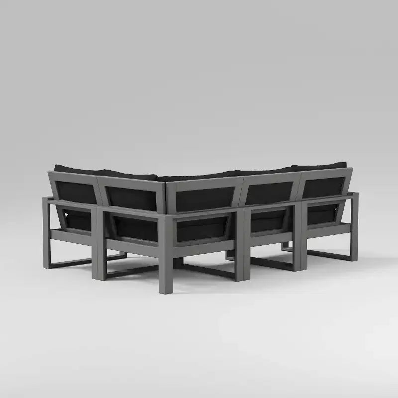 POLYWOOD Canapé sectionnel d'extérieur modulable 4 pièces EDGE avec assise profonde