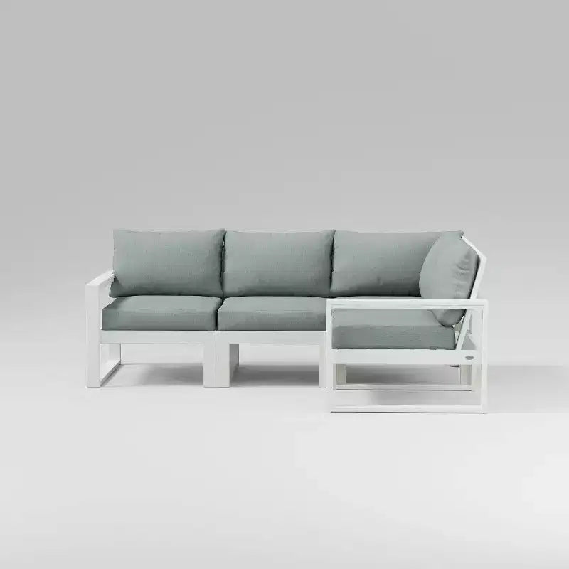 POLYWOOD Canapé sectionnel d'extérieur modulable 4 pièces EDGE avec assise profonde