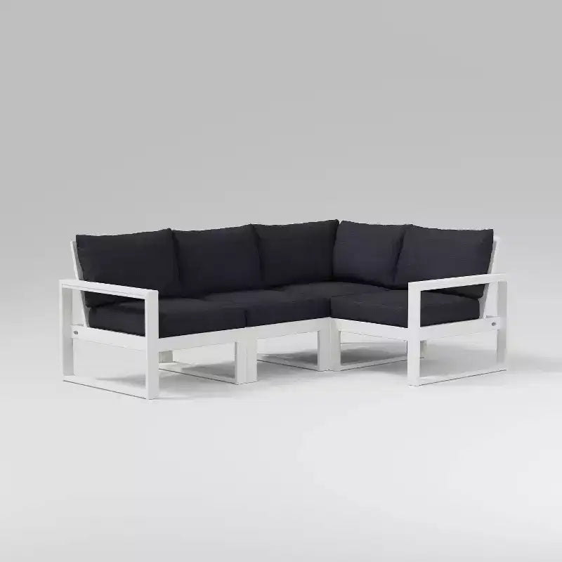 POLYWOOD Canapé sectionnel d'extérieur modulable 4 pièces EDGE avec assise profonde