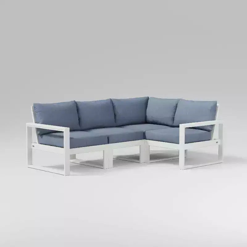 POLYWOOD Canapé sectionnel d'extérieur modulable 4 pièces EDGE avec assise profonde