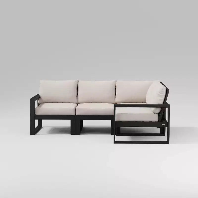 POLYWOOD Canapé sectionnel d'extérieur modulable 4 pièces EDGE avec assise profonde