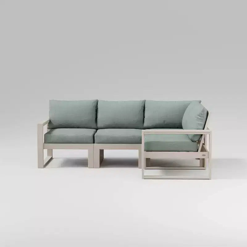 POLYWOOD Canapé sectionnel d'extérieur modulable 4 pièces EDGE avec assise profonde