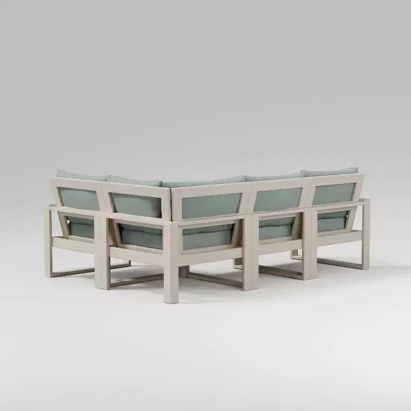 POLYWOOD Canapé sectionnel d'extérieur modulable 4 pièces EDGE avec assise profonde