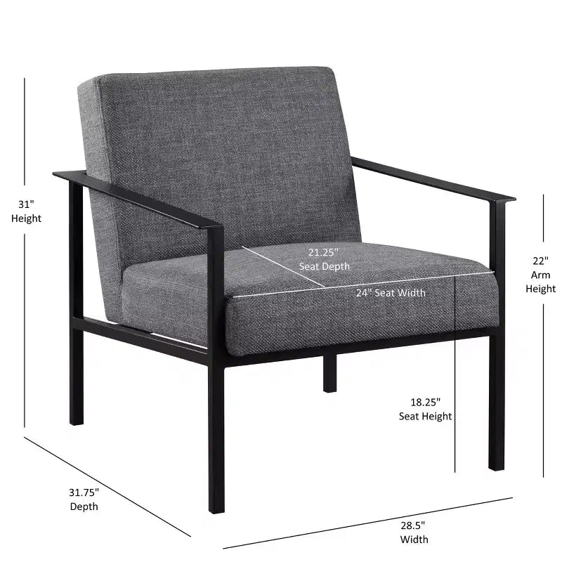 Comfort Pointe Milano Stationary Metal Accent Chair