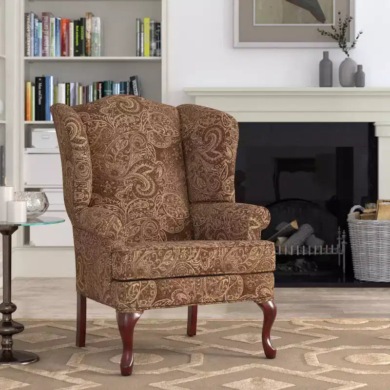 Comfort Pointe Paisley Traditional Wingback Accent Chair