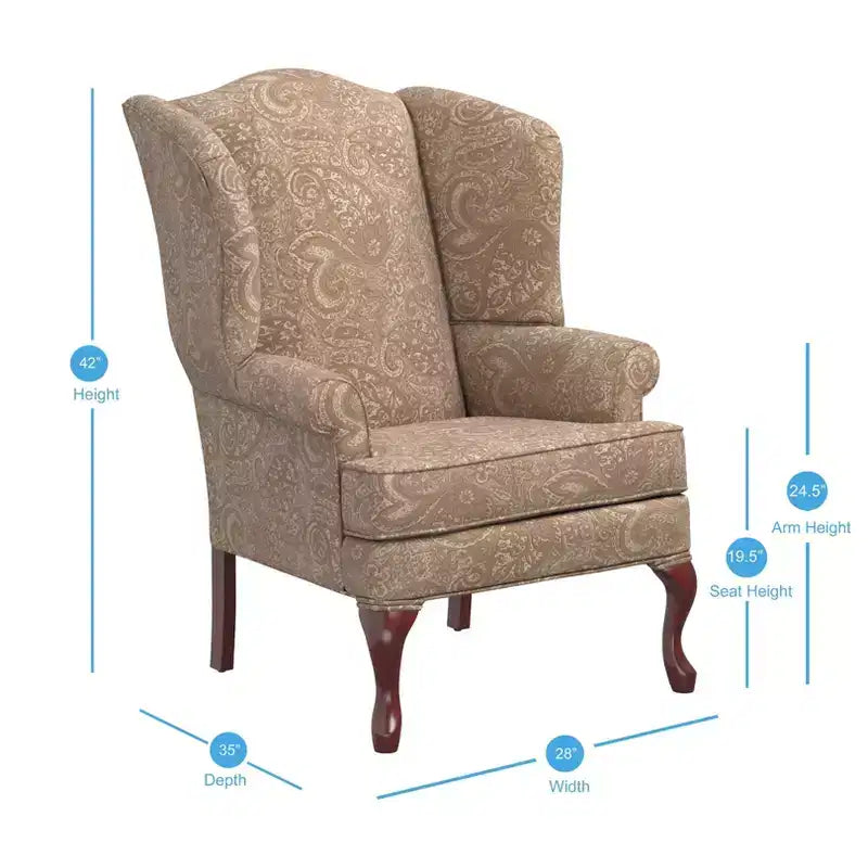 Fauteuil d'appoint traditionnel à oreilles Comfort Pointe Paisley