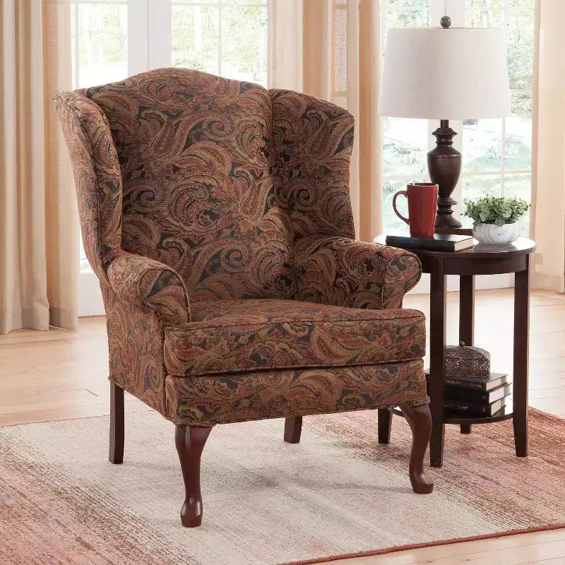Fauteuil d'appoint traditionnel à oreilles Comfort Pointe Paisley