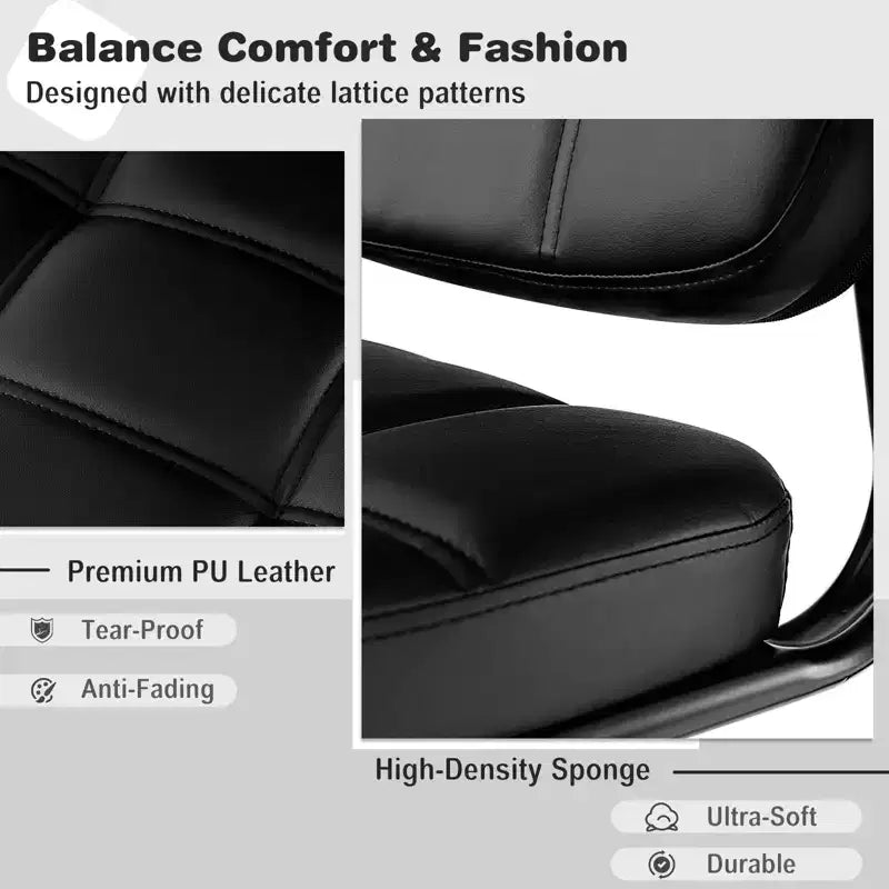 Costway Waiting Room Chair Set of 2/4 Upholstered Guest Conference Chair with Armrest Black