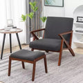 Breighton Home Take a Seat Cliff Mid-Century Modern Accent Lounge Armchair with Ottoman