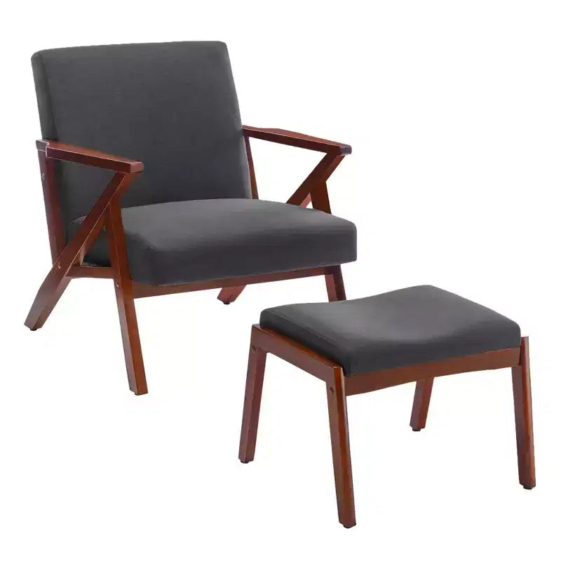 Breighton Home Take a Seat Cliff Mid-Century Modern Accent Lounge Armchair with Ottoman