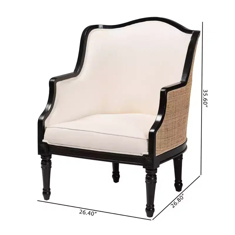 bali & pari Elizette Fabric and Wood Accent Chair