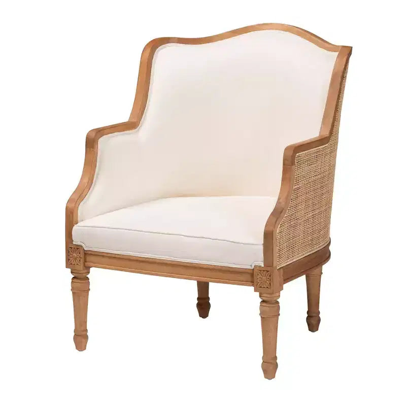 bali & pari Elizette Fabric and Wood Accent Chair