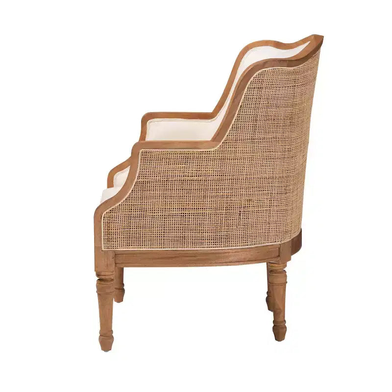 bali & pari Elizette Fabric and Wood Accent Chair