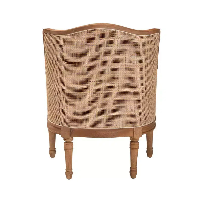 bali & pari Elizette Fabric and Wood Accent Chair