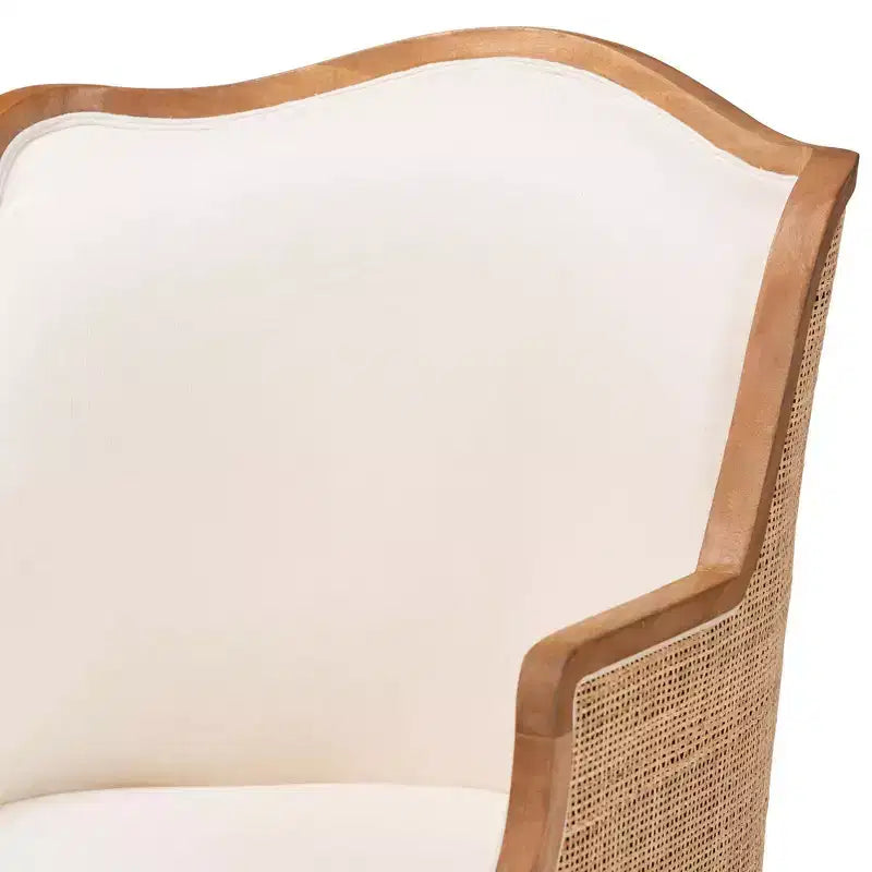 bali & pari Elizette Fabric and Wood Accent Chair