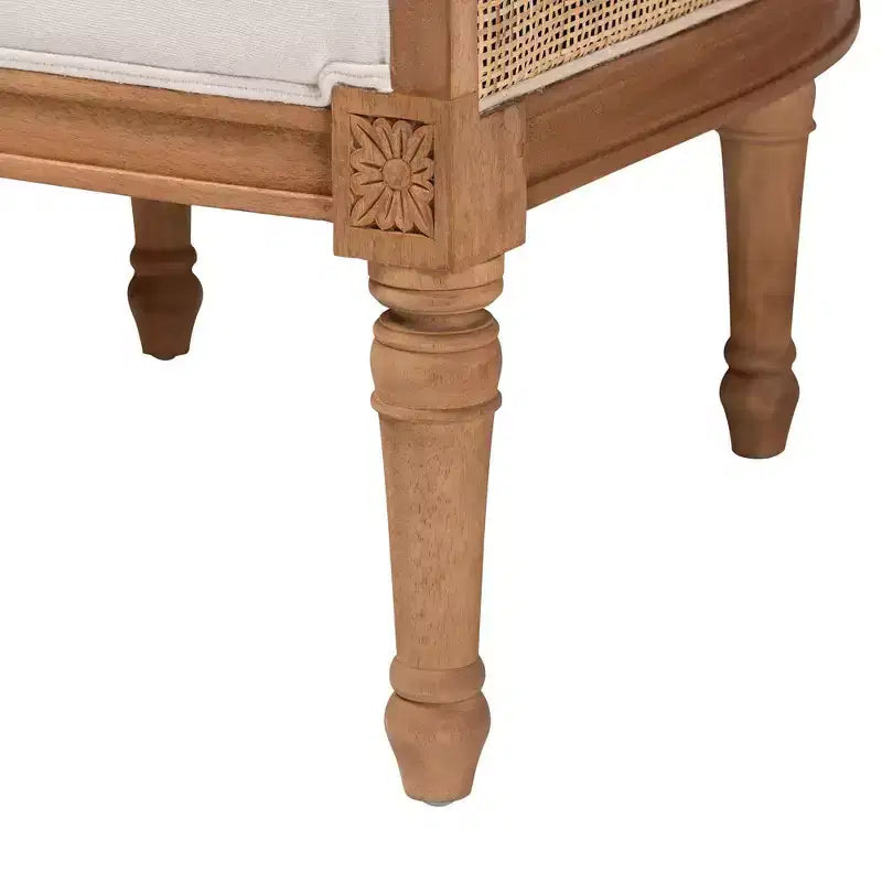 bali & pari Elizette Fabric and Wood Accent Chair
