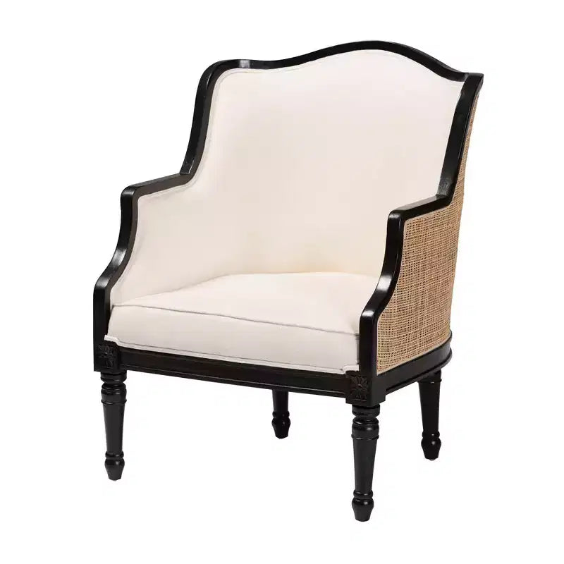 bali & pari Elizette Fabric and Wood Accent Chair
