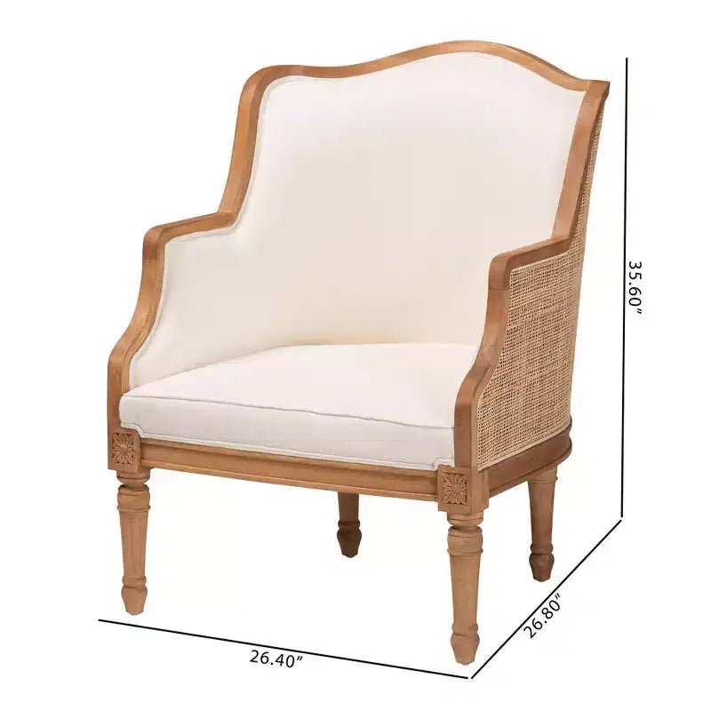 bali & pari Elizette Fabric and Wood Accent Chair