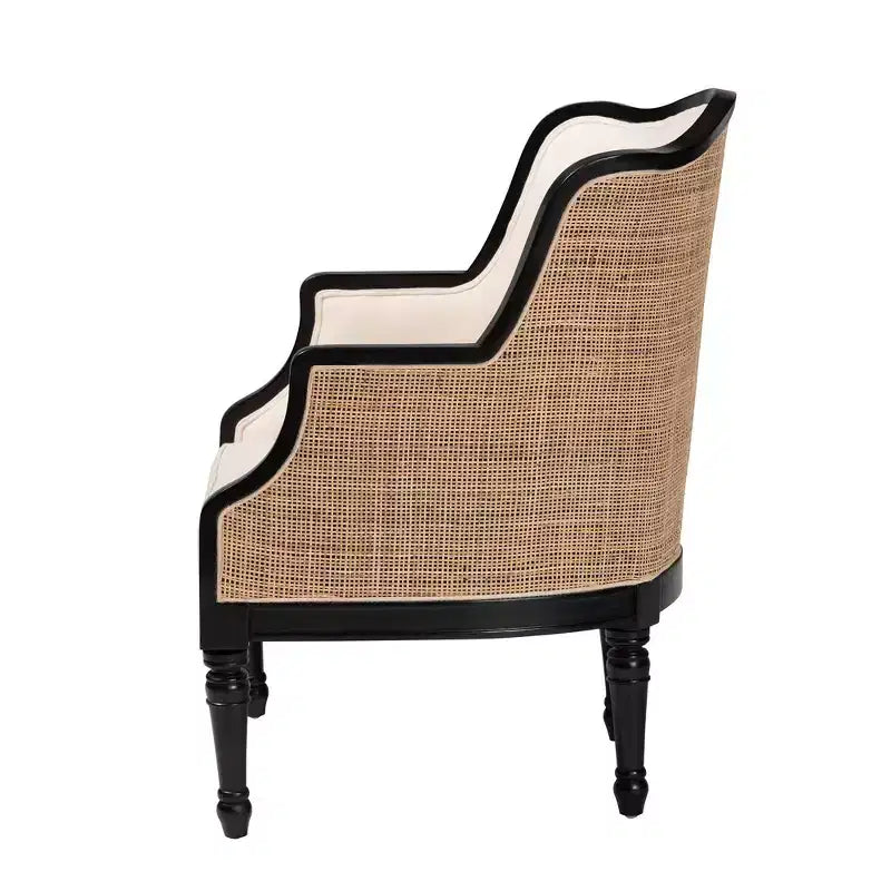 bali & pari Elizette Fabric and Wood Accent Chair