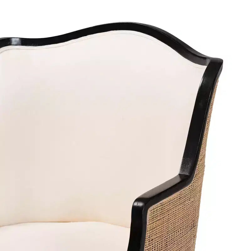 bali & pari Elizette Fabric and Wood Accent Chair