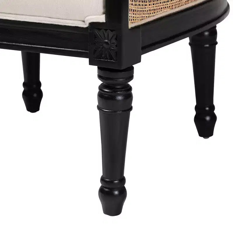 bali & pari Elizette Fabric and Wood Accent Chair
