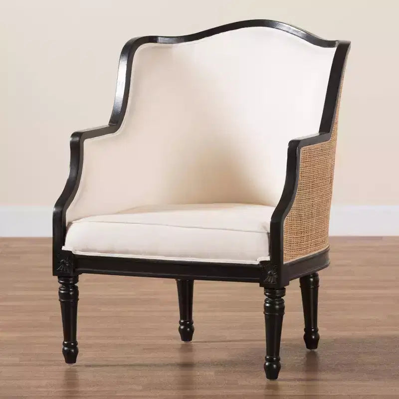 bali & pari Elizette Fabric and Wood Accent Chair
