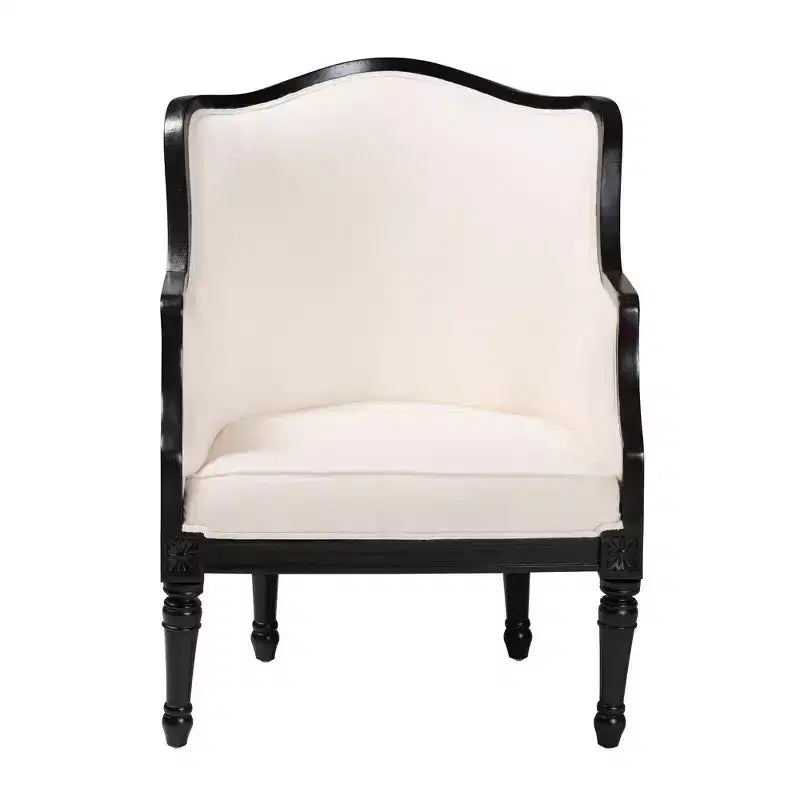 bali & pari Elizette Fabric and Wood Accent Chair