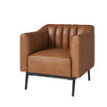 Carsten Industry 30 Wide Faux Leather Chair with Metal Leg|HULALA HOME-CAMEL